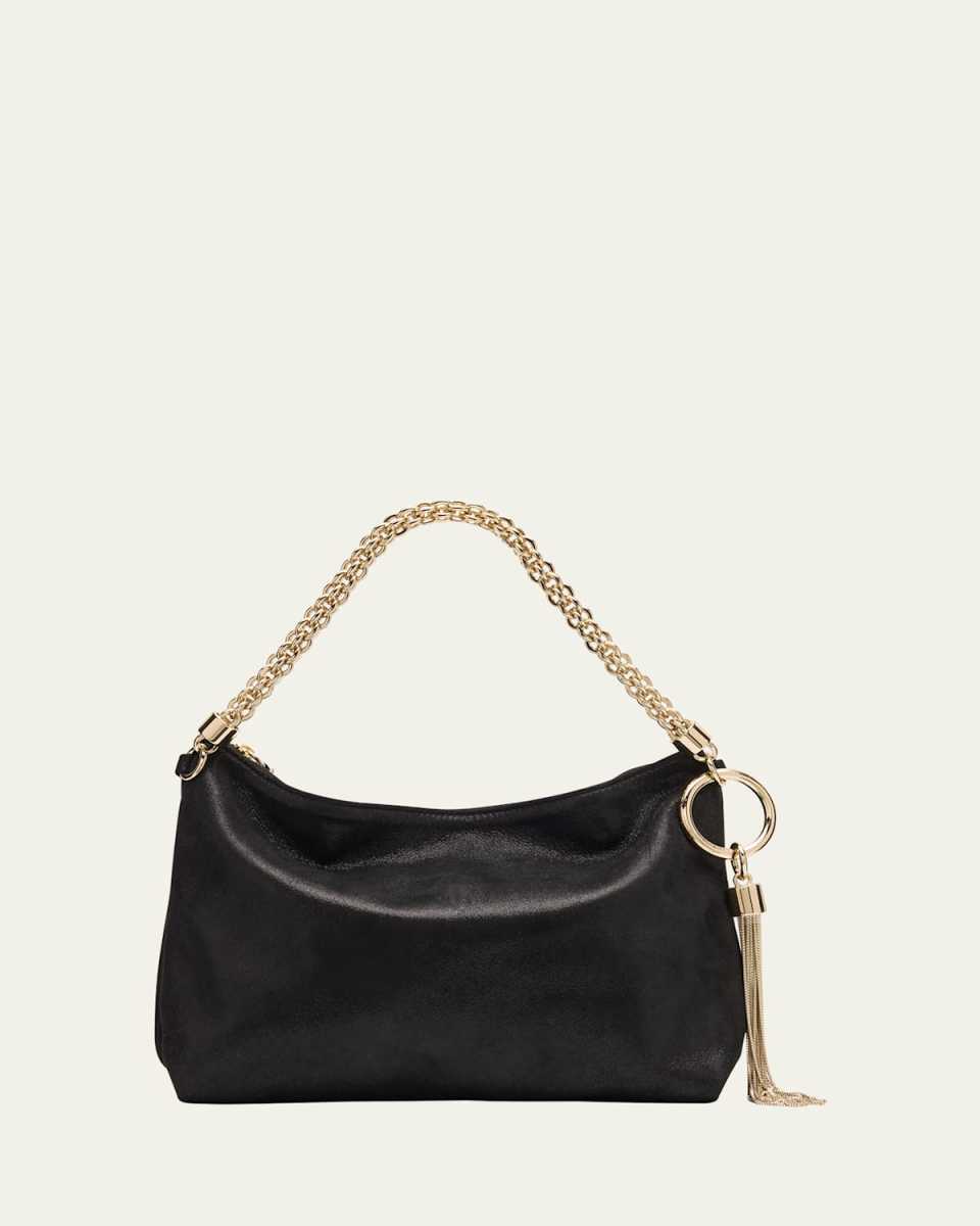 Callie Shimmer Suede Shoulder Bag